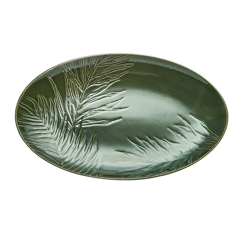 Mikasa Jardin Stoneware Oval Serving Platter – 36 cm (Green)
