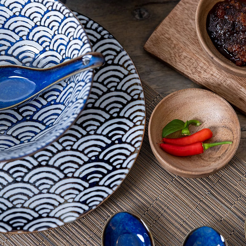 Mikasa Satori 22cm Porcelain Seigaiha Wave Side Plate