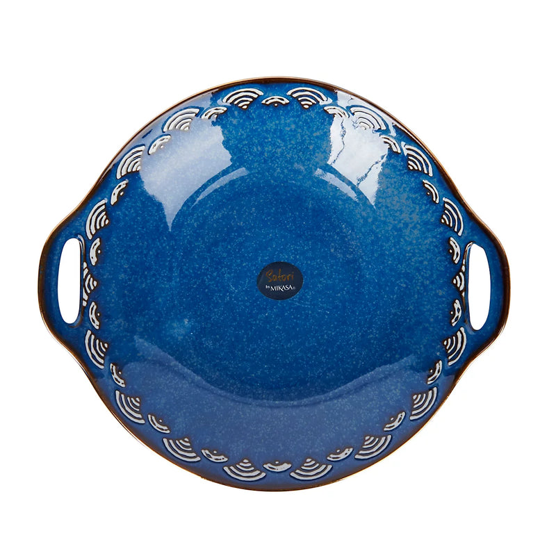 Mikasa Satori Indigo Seigaiha Wave Stoneware Bowl – 11.5 cm