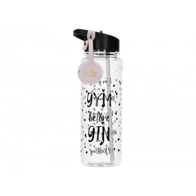 Creative Tops Ava & I Water Bottle Gym Before Gin 500ml Swing Tag
