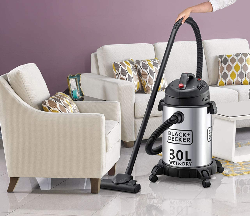 1610W 30L Wet and Dry Stainless Steel Tank, Drum Vacuum Cleaner