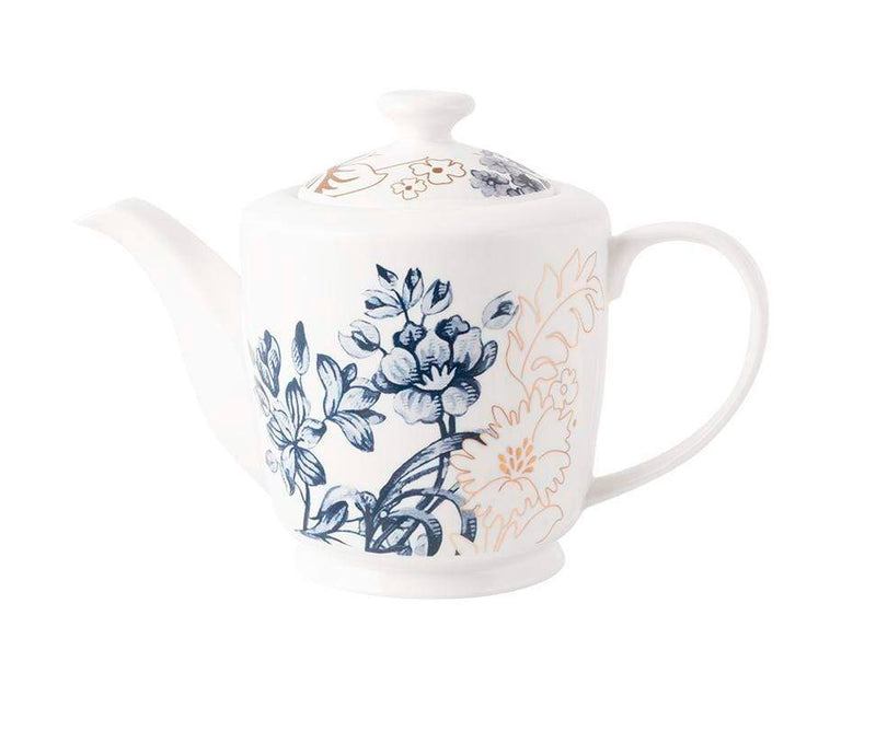 V&A Palmers Silk Fine China 6-Cup Teapot, White