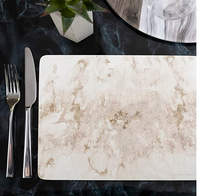 30 x 23 cm Creative Tops Grey Marble Pack Of 4 Large Premium Placemats