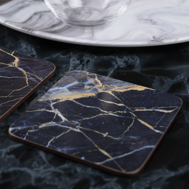 10.5 cm (4")  Creative Tops Navy Marble Pack Of 6 Premium Placemats