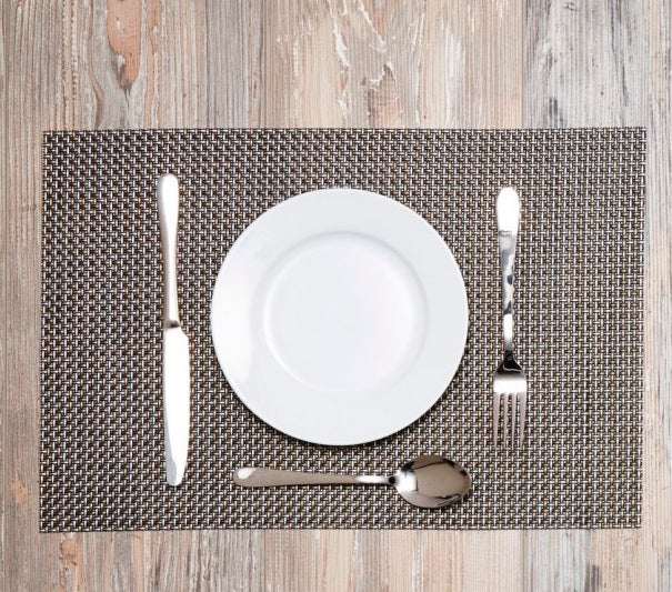 KitchenCraft Woven Placemat, Metallic Grey, 30x45cm