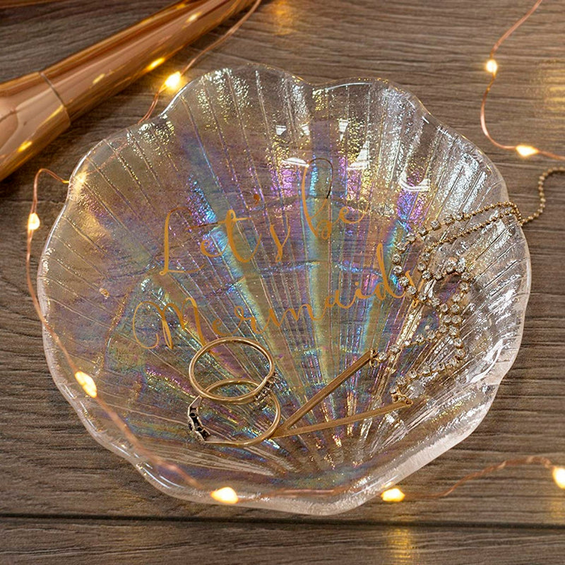 Creative Tops Ava & I Glass Shell Trinket Dish - Lets Be Mermaids
