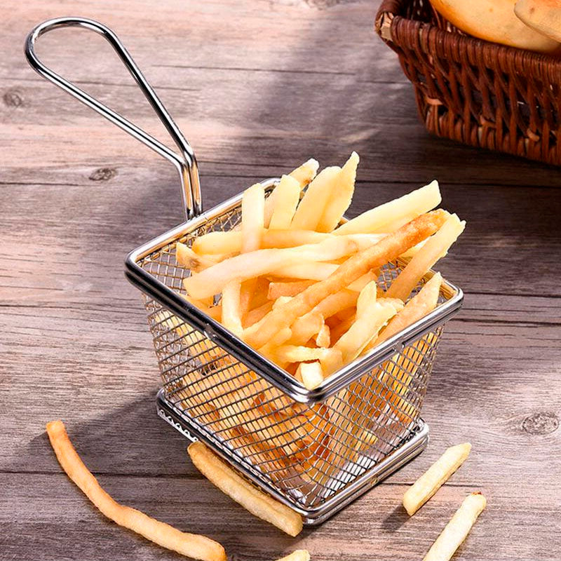 MasterClass Mini Deluxe Stainless Steel Square Fry Basket