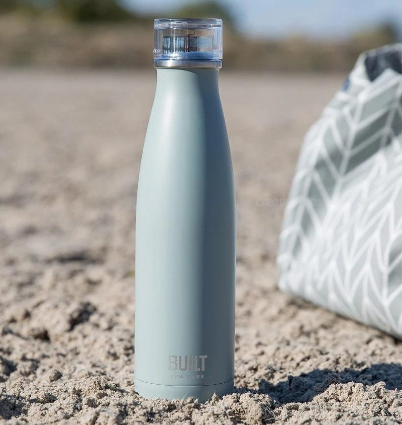 Built 17Oz Double Walled Stainless Steel Water Bottle Arctic Blue