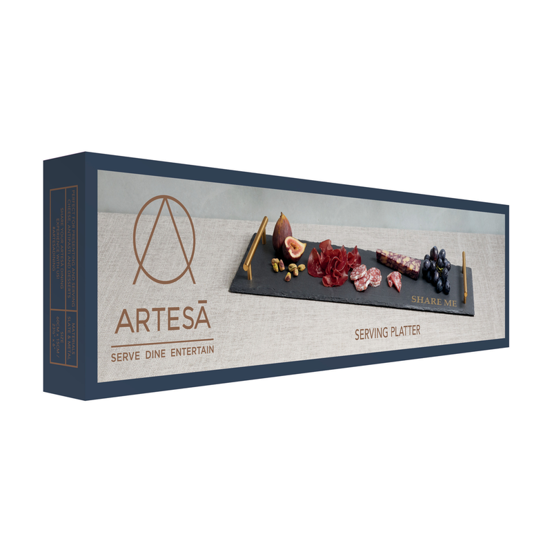 Artesà serving board 60 x 15 x 3,5 cm slate copper/black