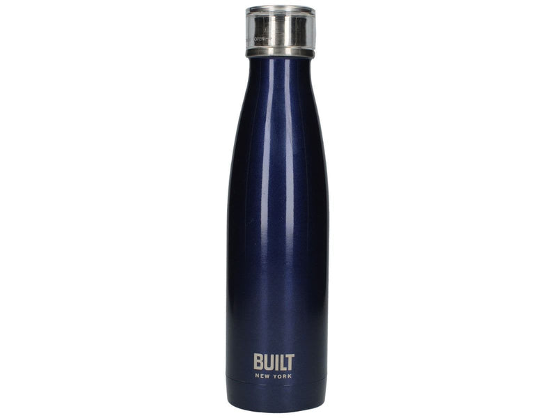 Built 17Oz Double Walled Stainless Steel Water Bottle Midnight Blue