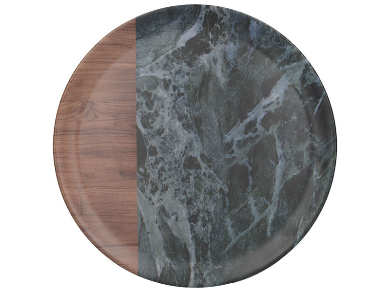 Creative Tops Green Marble Wood Mix Round Matte Tray
