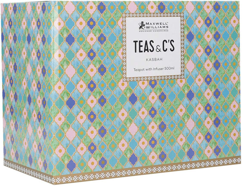 Maxwell & Williams HV0113 Teas & C’s Kasbah Loose Leaf Teapot with Infuser in Gift Box, Porcelain, Mint Green, 3 Cup (500 ml)