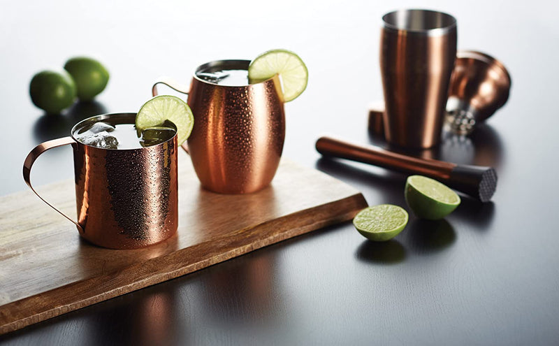 BarCraft BCLLMULE Moscow Mule Mug with Hammered Copper Finish, Stainless Steel, 550 ml