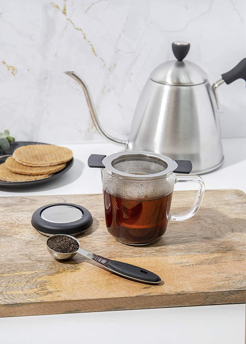 La Cafetière Tea Gift Set with Tea Infuser, Tea Measuring Spoon, Loose Tea Stainless Steel Set of 4 in Gift Box