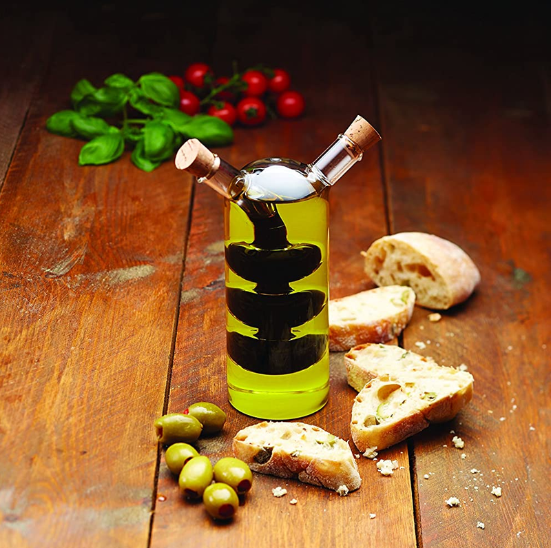 World Of Flavours Italian Glass Dual Oil And Vinegar Bottle By Kitchencraft