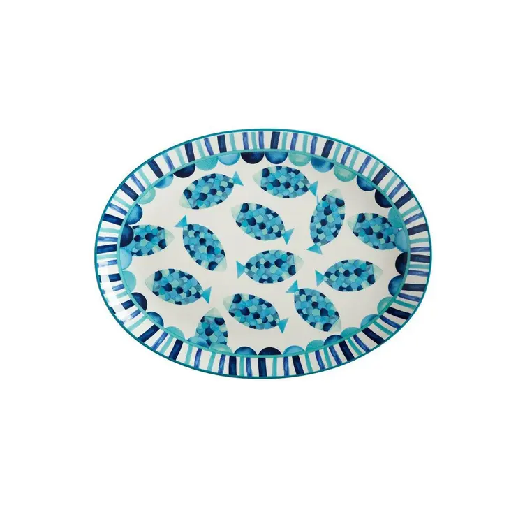 Maxwell & Williams Reef 40cm x 30cm Oval Shaped Ceramic Platter Servingware Blue
