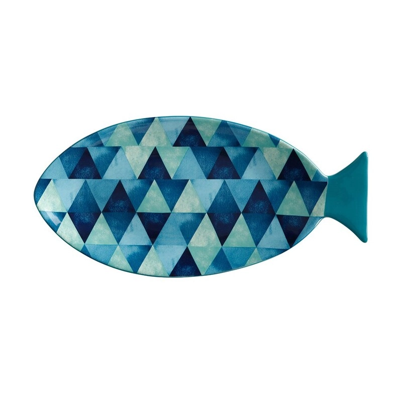 Maxwell & Williams Reef Fish Serving Platter 30cm Blue Triangles