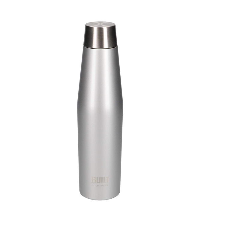 BUILT Perfect Seal Vacuum Insulated Water Bottle, 540 ml, Silver