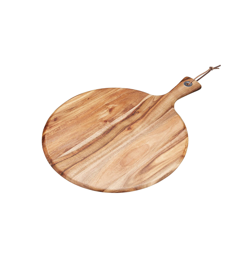 KitchenCraft Natural Elements Wooden Cheese Board / Serving Platter, Round, 41 x 30 cm