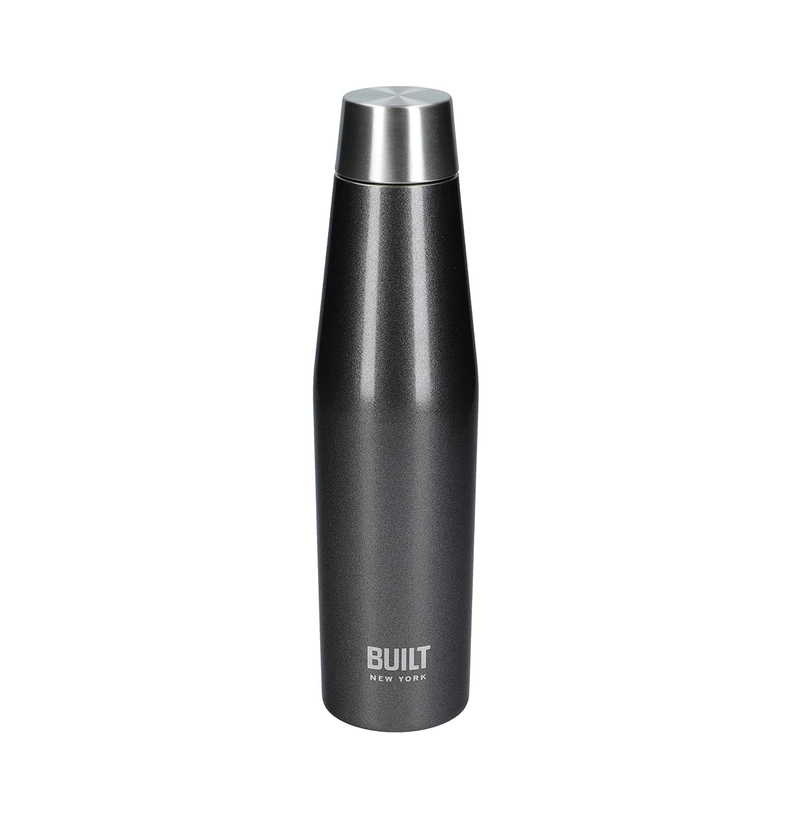 BUILT Perfect Seal Vacuum Insulated Water Bottle, 540 ml, Charcoal