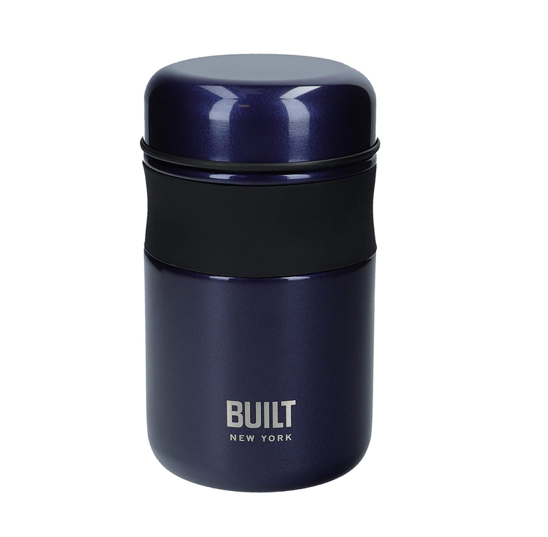 BUILT Double Wall Vacuum Insulated Flask for Hot and Cold Foods, 490 ml, Navy