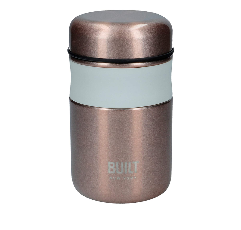 BUILT Double Wall Vacuum Insulated Flask for Hot and Cold Foods, 490 ml, Rose Gold