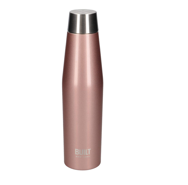 BUILT Perfect Seal Vacuum Insulated Water Bottle, 540 ml, Rose Gold