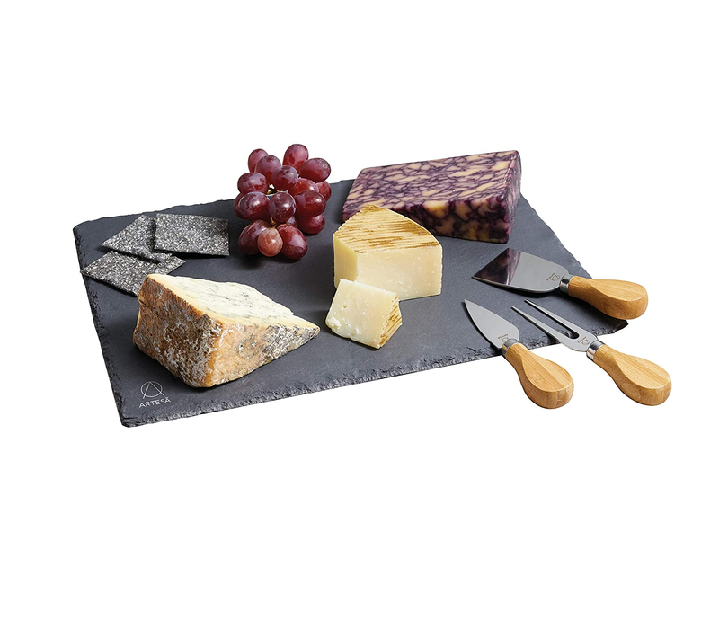 Artesà Slate Cheese Platter Set, 35x25cm, Gift Boxed