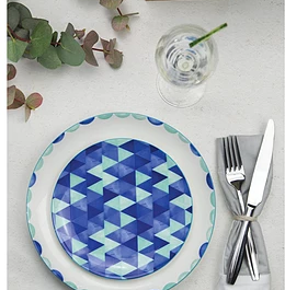 Maxwell & Williams Reef Porcelain Side Plate 20cm Triangles