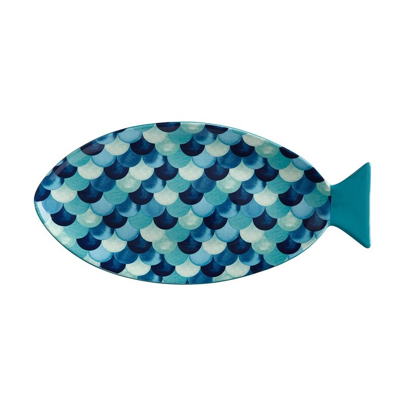 Maxwell & Williams Reef Fish Serving Platter 40cm Blue Scales