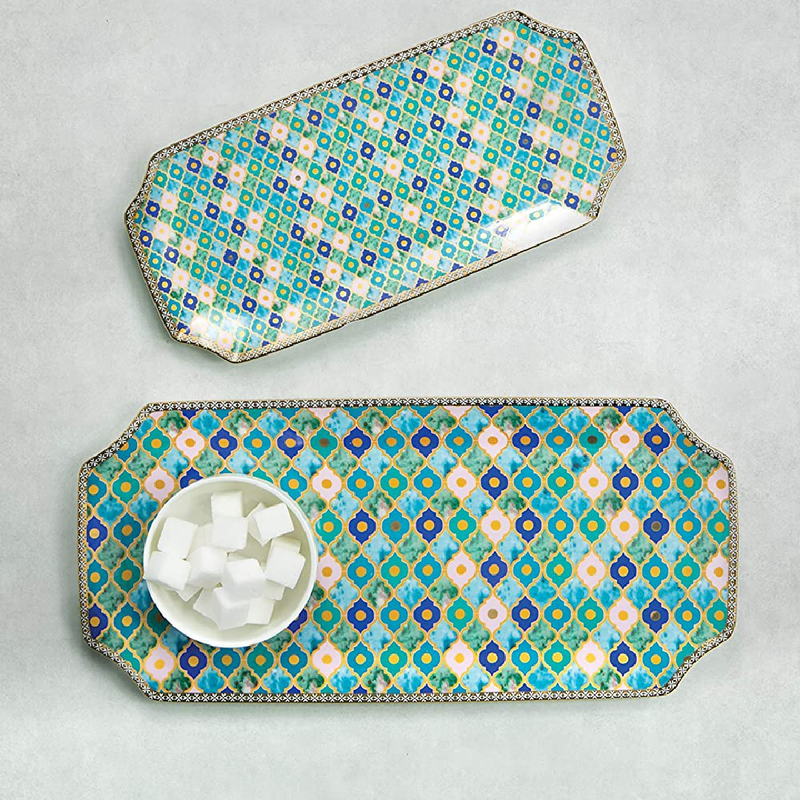 Maxwell & Williams HV0127 Teas & C’s Kasbah Large Serving Platter in Gift Box, Porcelain, Mint Green, 33 x 15.5 cm