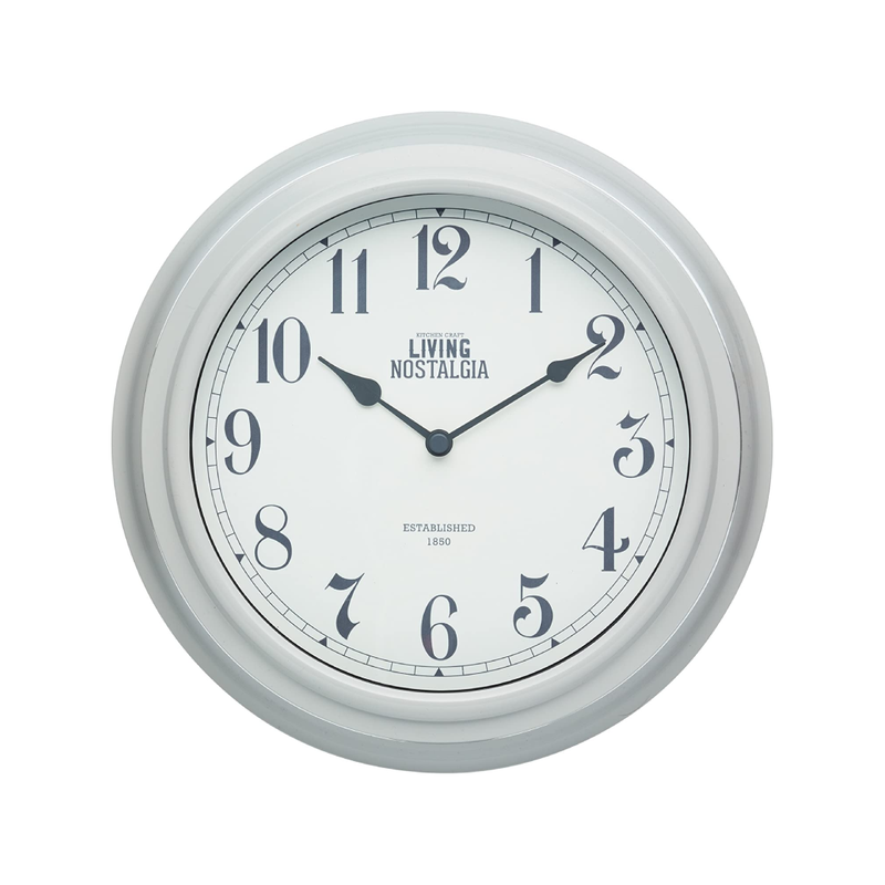 Living Nostalgia Wall Clock, Grey, 25cm, Display Boxed