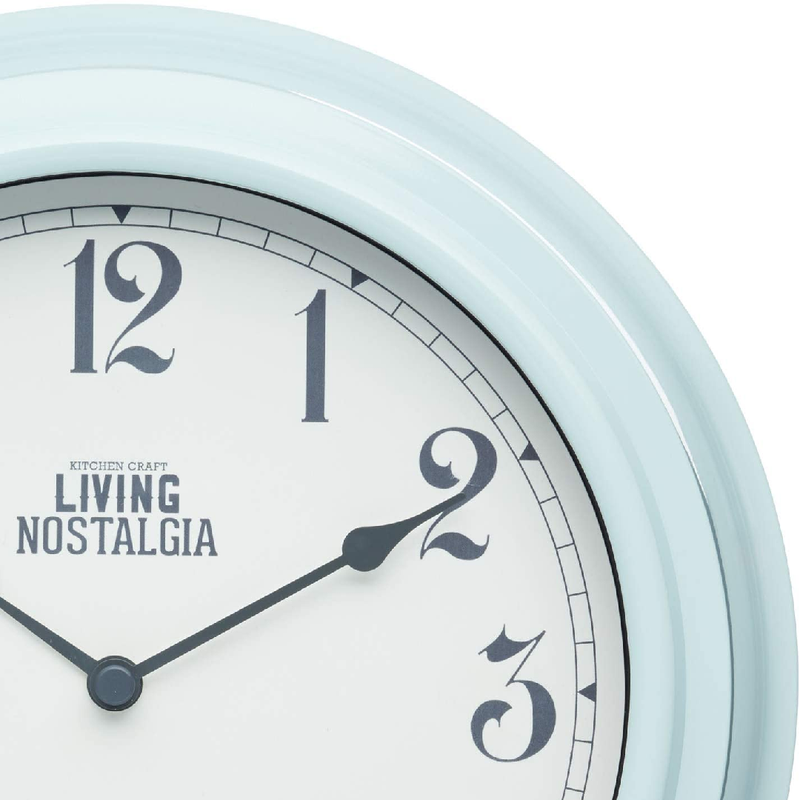 Living Nostalgia Wall Clock, Blue, 25cm, Display Boxed