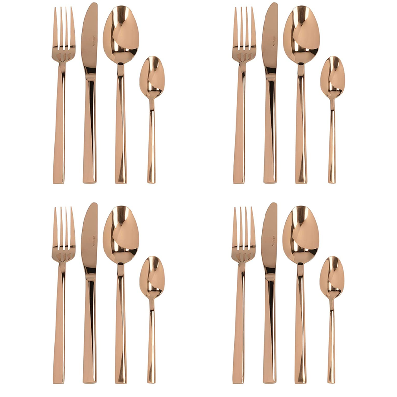 Mikasa C000391 16 Piece Stainless Steel Copper Cutlery Set