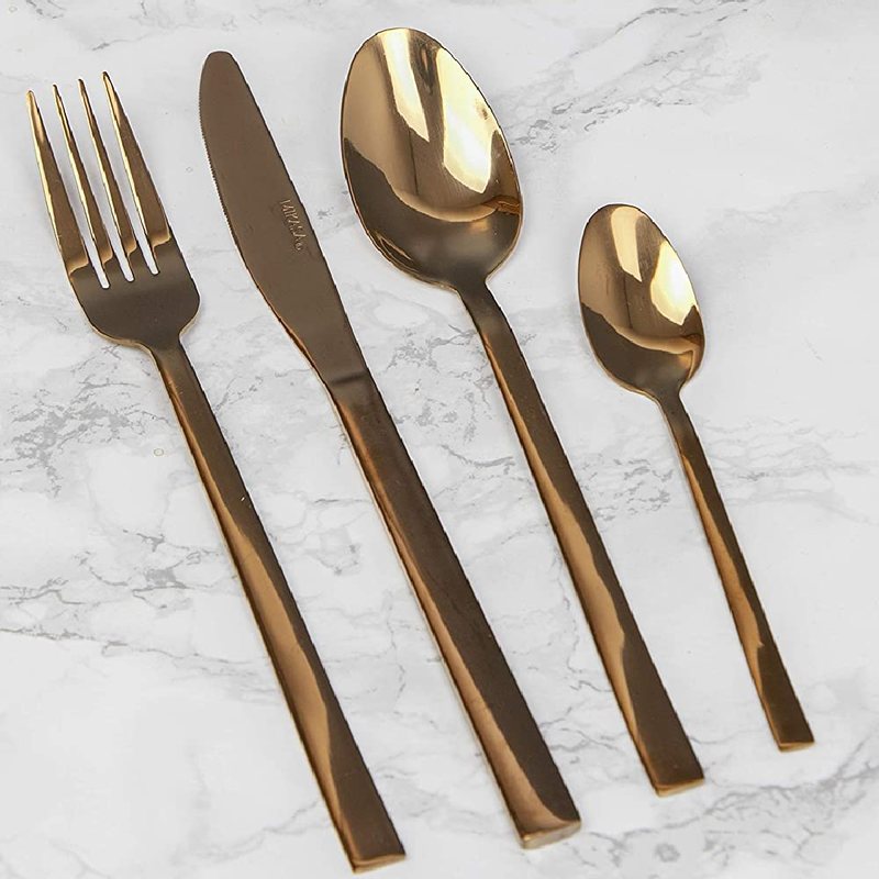 Mikasa C000391 16 Piece Stainless Steel Copper Cutlery Set