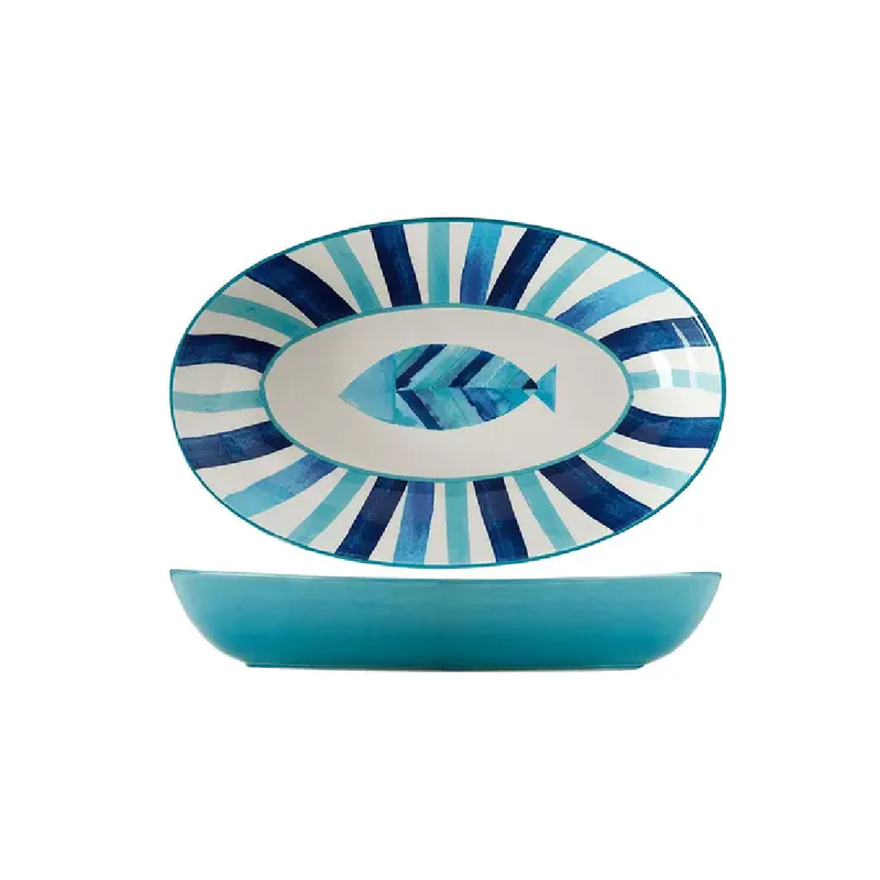 Maxwell & Williams Reef 42cm x 26cm Oval Shaped Ceramic Bowl Servingware Blue