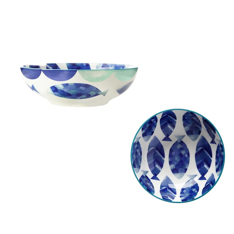 Maxwell & Williams Reef Coupe Bowl 18cm Blue Fish