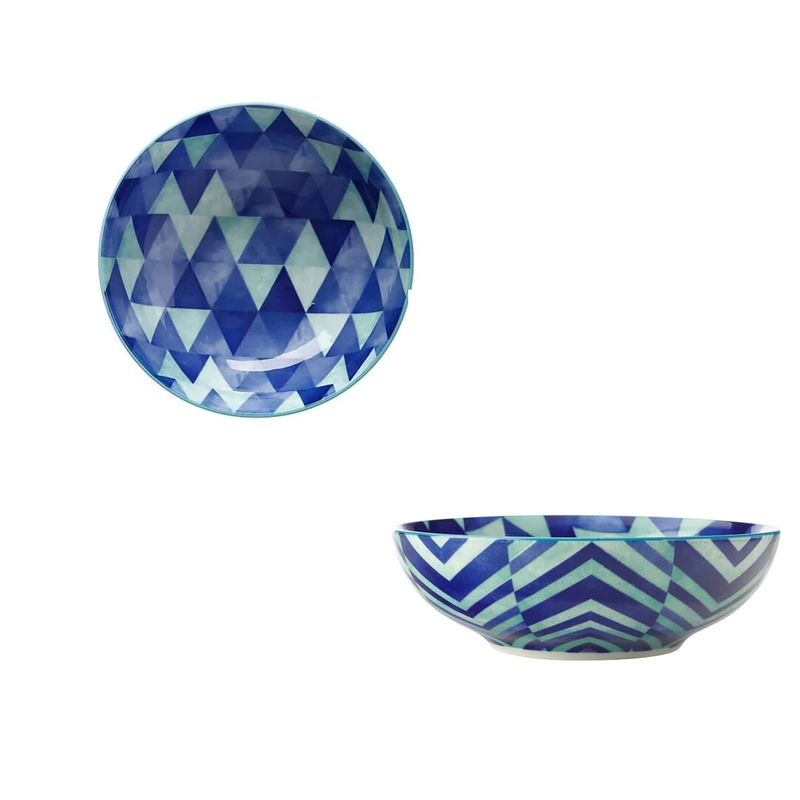 Maxwell & Williams Reef Coupe Bowl 18cm Blue Triangles