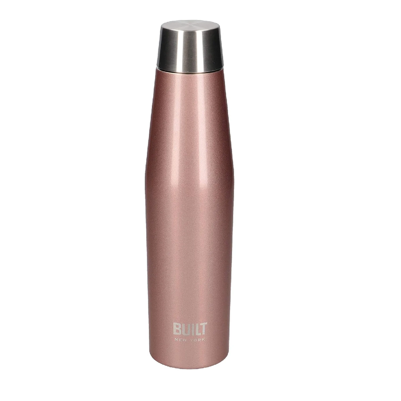 BUILT Perfect Seal Vacuum Insulated Water Bottle, 540 ml, Rose Gold