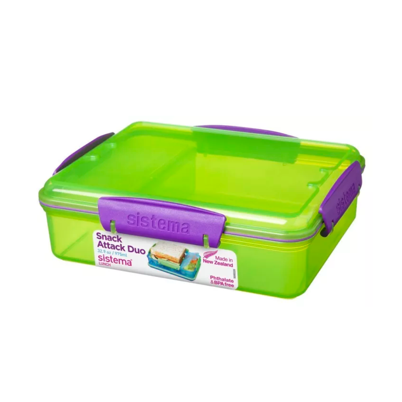 Sistema Lunch 975ml Snack Attack Duo - Assorted Colours
