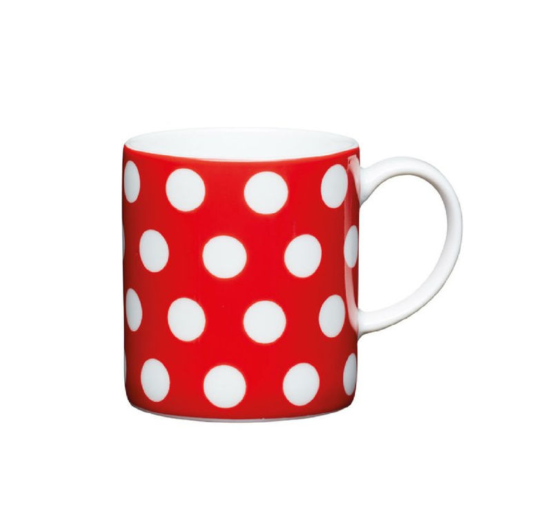 80ml Porcelain Red Polka Dot Espresso Cup & Saucer