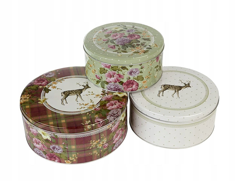 Set of 3 decorative cans of containers