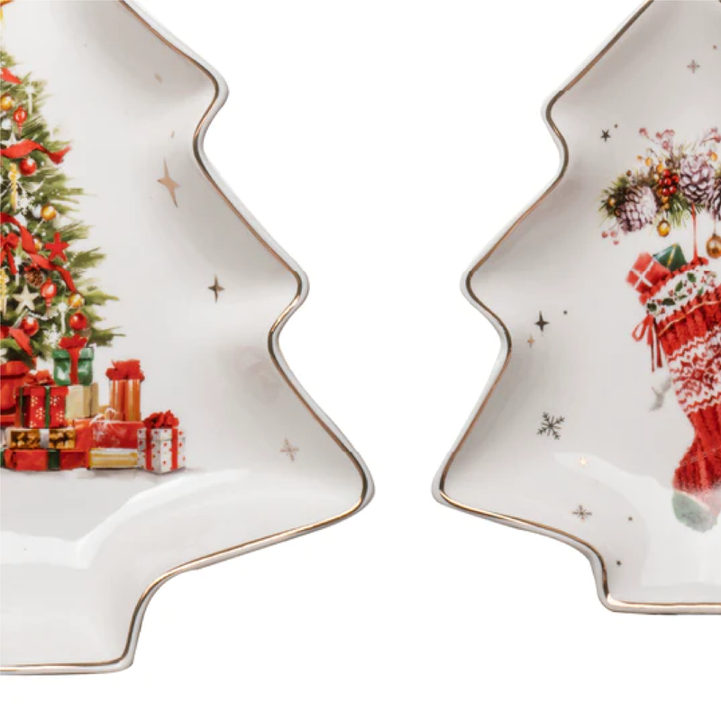 SPIRIT OF CHRISTMAS TREE SET OF 2 PLATTER