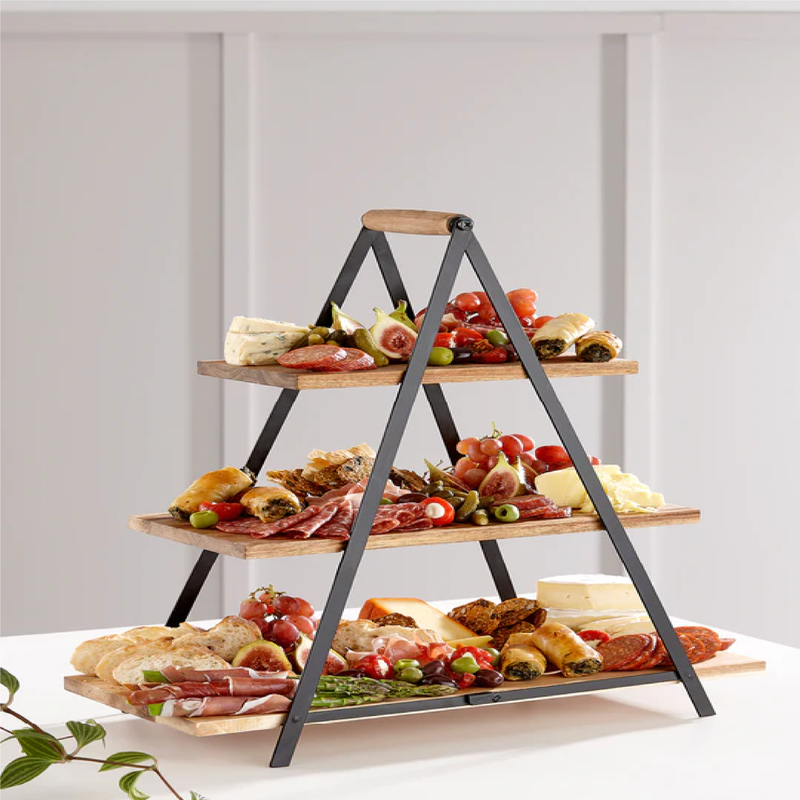 SERVE & SHARE ACACIA WOOD SERVING TOWER