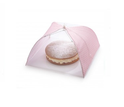 Lily's Home Kitchen craft Sweetly Does It Umbrella Food Cover - Pink and White Polka 41cm