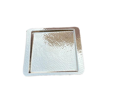 Lily's Home Silverware 25X22X2 cm SMALL SQUARE HAMMERED TRAY25 X 22 X 2